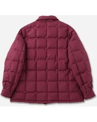 Visvim - Men S Coach Down Quilted Jacket Burgundy - Lyst