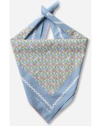 Kapital - Fastcolor Selvedge Bandana (skull And Flower) Sax - Lyst