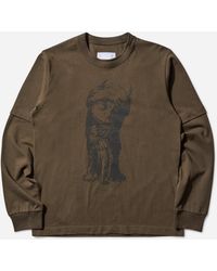 Sacai - Men S Where The Wild Things Are Longsleeve T-shirt Dark Khaki - Lyst