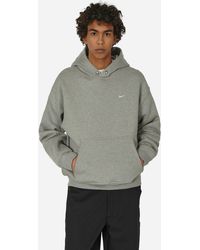 Nike - Solo Swoosh Thermo Fleece Hooded Sweatshirt Dark Grey Heather - Lyst