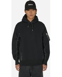 Sacai - Sponge Sweat X Nylon Twill Hooded Sweatshirt - Lyst