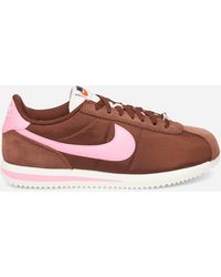 Nike - Women S Cortez Textile Sneakers Fauna Brown / Pink Spell - Lyst