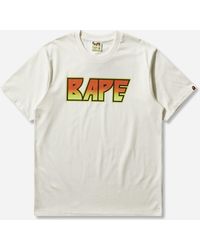 A Bathing Ape - Men S Bape Kiss Logo T-shirt Ivory - Lyst