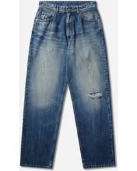 MM6 by Maison Margiela - S Distressed Straight Leg Jeans Medium - Lyst