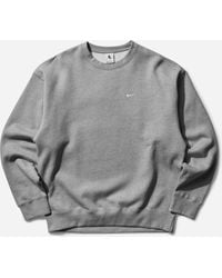 Nike - Men S Solo Swoosh Crewneck Sweatshirt Dark Grey Heather - Lyst