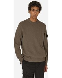 Stone Island - Uneven Cotton Crewneck Sweater Dove - Lyst