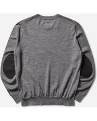 MM6 by Maison Martin Margiela - Men S Elbow Patch Crewneck Sweater Melange - Lyst