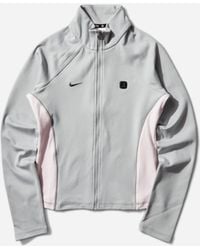 Nike - Women S Shox Full-zip Longsleeve Top Wolf Grey / Pearl Pink - Lyst