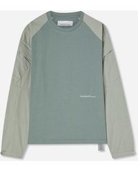 Oamc Peacemaker - Men S Cargo Longsleeve T-shirt Sage - Lyst