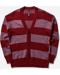 No Problemo - Striped Mohair Oversized Cardigan Burgundy - Lyst