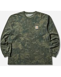 Carhartt - Men S Camo Combi Longsleeve T-shirt Green / Olive (garment Dyed) - Lyst