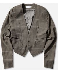 Kiko Kostadinov - Men S Andras Tailored Jacket Taupe Check - Lyst