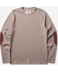 MM6 by Maison Margiela - Elbow Patch Sweater Taupe - Lyst