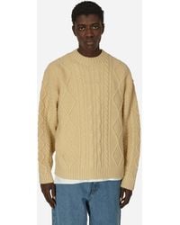 Kapital - 5g Wool Cable Knit Profile Rainbowy Patch Sweater Ecru - Lyst