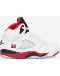 Nike - Air Jordan 5 (ps) Sneakers Fire Red Black Tongue - Lyst