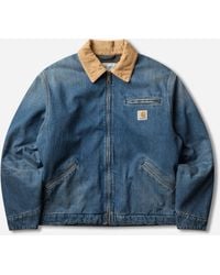 Carhartt - Og Detroit Jacket Dusty H (Dark Used Wash) - Lyst