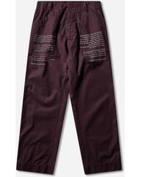 Undercover - Men S People Have The Power Cotton Gabardine Pants Bordeaux - Lyst