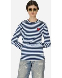 COMME DES GARÇONS PLAY - Heart Striped Longsleeve T-Shirt - Lyst