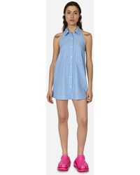 Abra - Shirt Mini Dress / Blue - Lyst