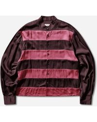 Dries Van Noten - Men S Striped Viscose Shirt Fuchsia - Lyst