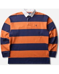 Polo Ralph Lauren - Men S Big Fit Striped Jersey Rugby Shirt Kona / Dark Cobalt - Lyst