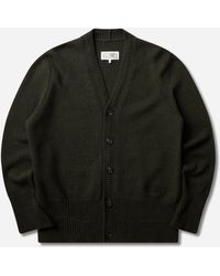 MM6 by Maison Margiela - Wool V-Neck Cardigan Khaki - Lyst