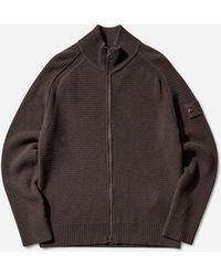 Stone Island - Men S Ghost Geelong Wool Zip Up Cardigan Dark - Lyst