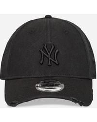 KTZ - New York Yankees Mlb Washed Distressed 9forty Cap Black - Lyst