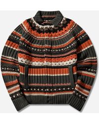 Sacai - S Mix Knit Blouson Khaki - Lyst