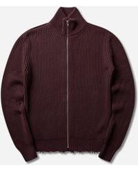 MM6 by Maison Margiela - Ribbed Cotton Jacket Ciocolat - Lyst