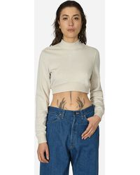 Nike - Crewneck Cropped French Terry Top Light Orewood Brown - Lyst