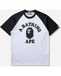 A Bathing Ape - Men S College Raglan Relaxed Fit T-shirt - Lyst