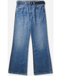 Levi's - Sacai Belted Flare Pants Washed - Lyst