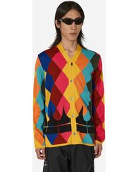 Comme des Garçons - Argyle Intarsia Knit Cardigan Multicolor - Lyst