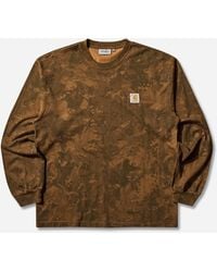 Carhartt - Men S Camo Combi Longsleeve T-shirt Green / Hamilton Brown (garment Dyed) - Lyst