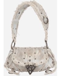 Guess - Distressed Denim Shoulder Bag - Lyst