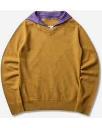 MM6 by Maison Margiela - Layered V-neck Sweater Mustard / Violet - Lyst