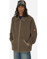 Cav Empt - Wool Boa Fleece Zip Up Jacket Khaki - Lyst