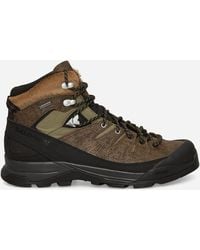 Salomon - X-Alp Mid Gore-Tex Distressed Leather Boots Dark Earth Deep Lichen - Lyst