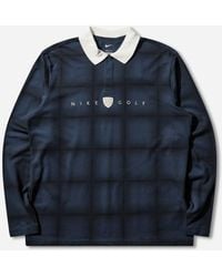 Nike - Men S Dri-fit Loose Longsleeve Golf Polo Midnight Navy / Sail - Lyst