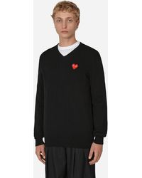 COMME DES GARÇONS PLAY - Heart V-Neck Sweater - Lyst