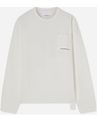 Oamc Peacemaker - Men S Lighter Longsleeve Pocket T-shirt Snow - Lyst