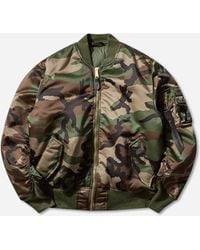 Alpha Industries - Men S Ma-1 Base Flight Bomber Jacket Woodland Camo - Lyst