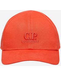 C.P. Company - Gabardine Logo Cap Poinciana - Lyst