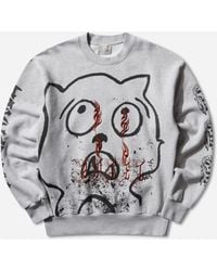 Aries - Meowharishi Embroidered Sweatshirt Marl - Lyst
