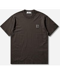 Stone Island - Men S Organic Cotton Jersey Fissato Effect T-shirt Charcoal - Lyst