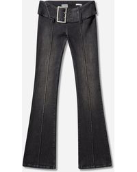 Guess - Women S Belted Bootcut Pants Sanded Wash - Lyst