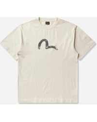 Evisu - Ebisu And Seagull Print T-Shirt Ecru - Lyst