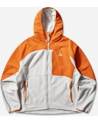 Nike - Men S Acg Wolf Tree Plus Full-zip Hooded Mid Layer Safety Orange / Photon Dust - Lyst
