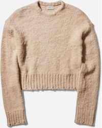 Guess - S Fuzzy Crewneck Sweater Oxford Tan - Lyst